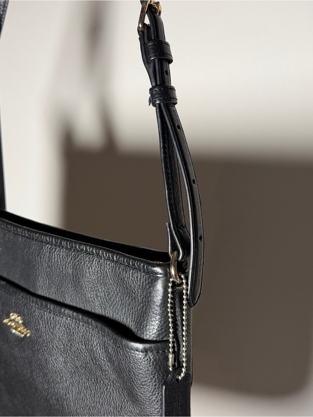 Coach New York Pebbled Leather Black Crossbody/Shoulder Bag Authentic - Picture 2 of 13